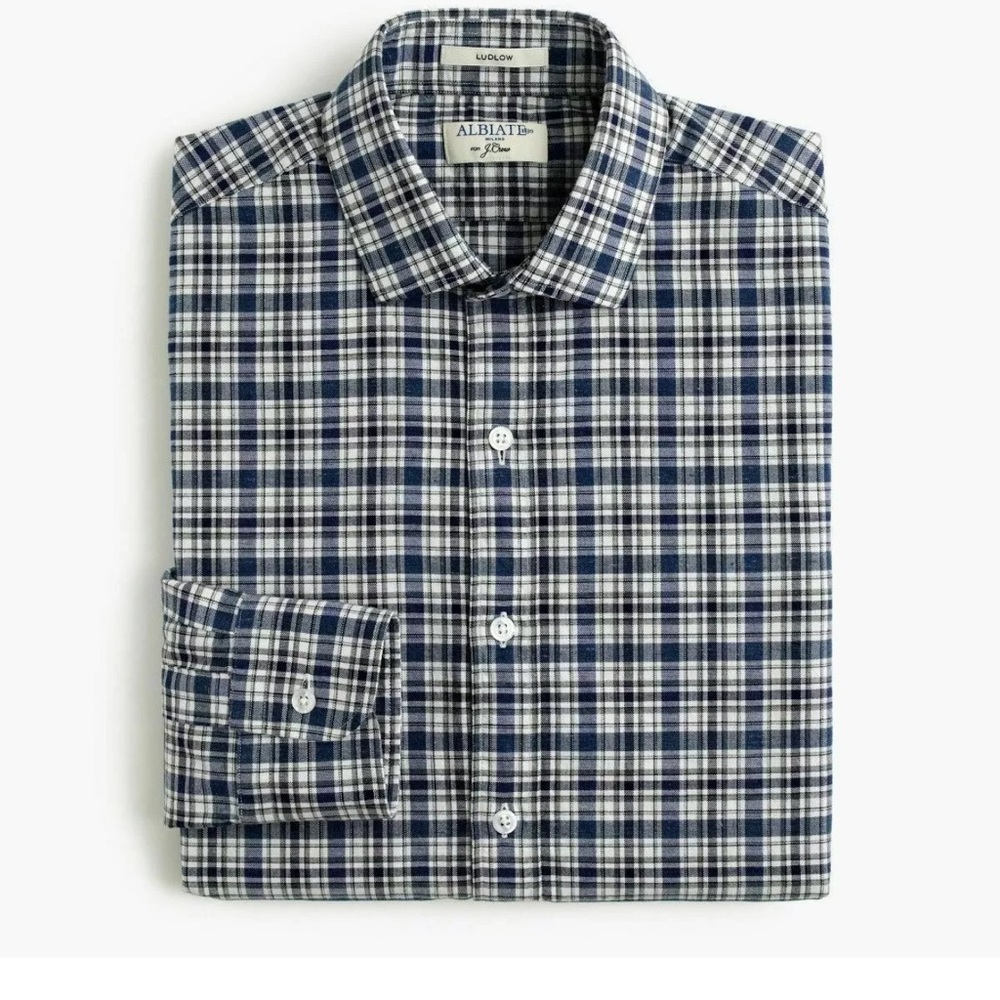 Albiate 1830 for J.Crew Ludlow Shirt in Blue Check | M | $188